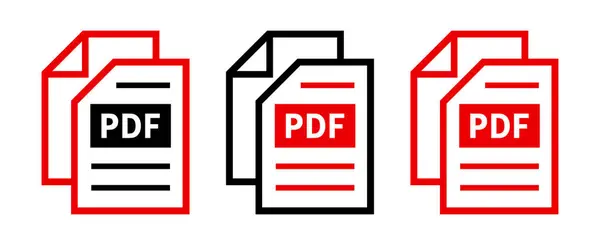 stock vector set of PDF file icons on white background