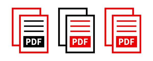 stock vector set of PDF file icons on white background