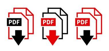Beyaz arkaplanda PDF simgeleri indir