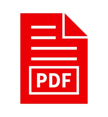 PDF dosya simgesi beyaz arka plan üzerinde