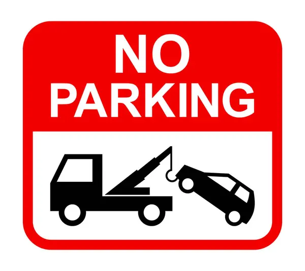 Park işareti yok, araba çekme, vektör illüstrasyonu