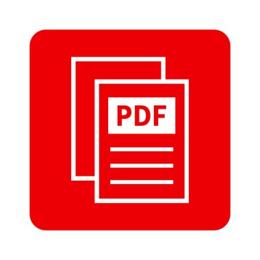 Kırmızı arkaplanda beyaz PDF dosya simgesi