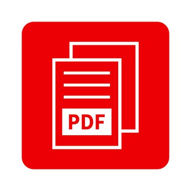 Kırmızı arkaplanda beyaz PDF dosya simgesi