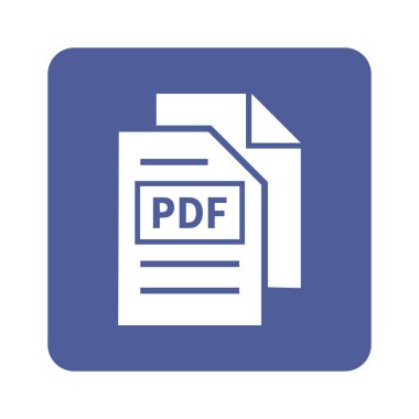 Mor arkaplanda beyaz PDF dosya simgesi
