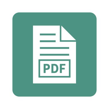 Yeşil arkaplanda beyaz PDF dosya simgesi