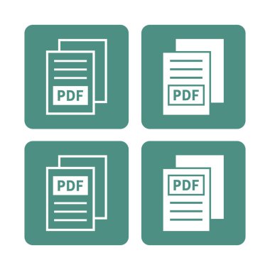 Yeşil arkaplanda beyaz PDF dosya simgesi