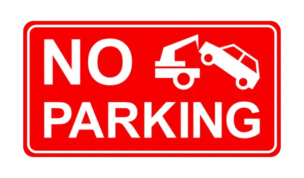 Park işareti yok, araba çekme, vektör illüstrasyonu