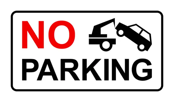 Park işareti yok, araba çekme, vektör illüstrasyonu