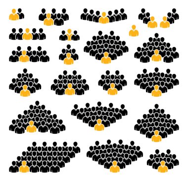 İnsan simgesi seti. Kalabalık simgesi.