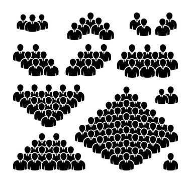 İnsan simgesi seti. Kalabalık simgesi.