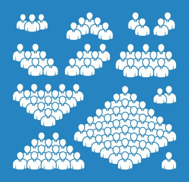 İnsan simgesi seti. Kalabalık simgesi.