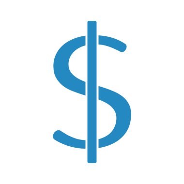 Beyaz arkaplanda dolar işareti vektörü