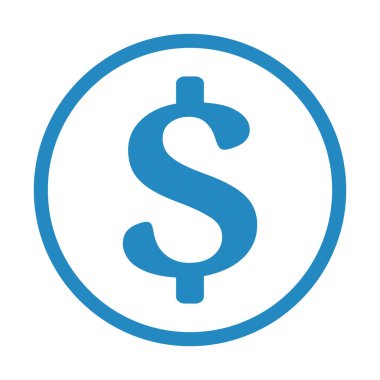 Dolar sikkesi düz yuvarlanmış vektör simgesi