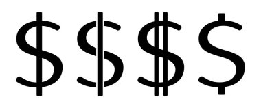 Dolar simgesi seti, vektör grafikleri