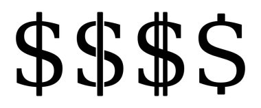 Dolar simgesi seti, vektör grafikleri
