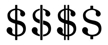 Dolar simgesi seti, vektör grafikleri