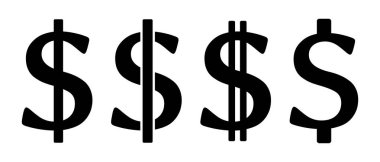 Dolar simgesi seti, vektör grafikleri