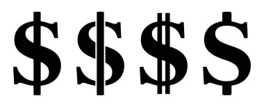 Dolar simgesi seti, vektör grafikleri