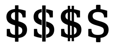 Dolar simgesi seti, vektör grafikleri