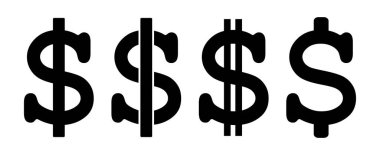 Dolar simgesi seti, vektör grafikleri