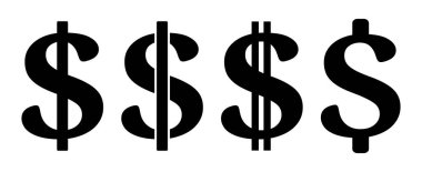 Dolar simgesi seti, vektör grafikleri