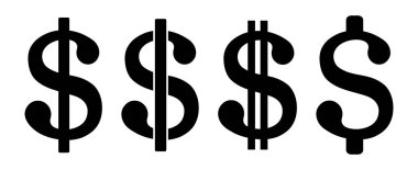 Dolar simgesi seti, vektör grafikleri