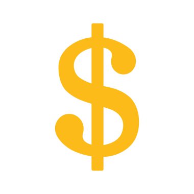 sarı dolar sembolü, vektör grafikleri