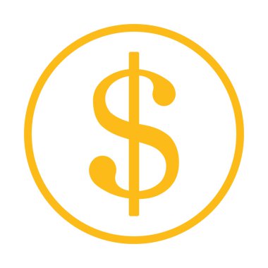 sarı dolar sembolü, vektör grafikleri