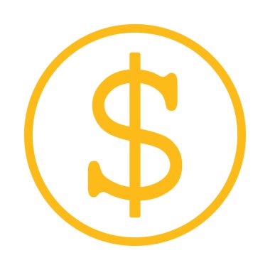 sarı dolar sembolü, vektör grafikleri