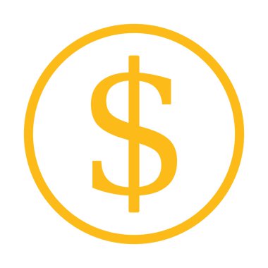 sarı dolar sembolü, vektör grafikleri