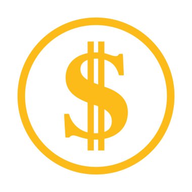 sarı dolar sembolü, vektör grafikleri