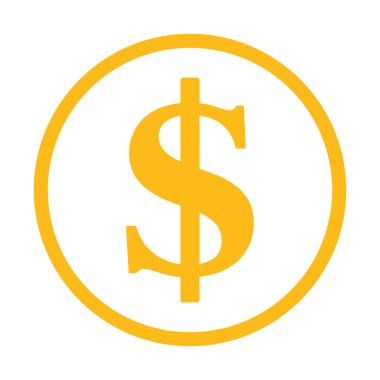 sarı dolar sembolü, vektör grafikleri