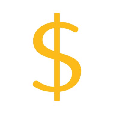 sarı dolar sembolü, vektör grafikleri