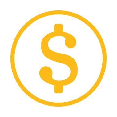 sarı dolar sembolü, vektör grafikleri