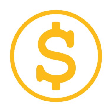 sarı dolar sembolü, vektör grafikleri