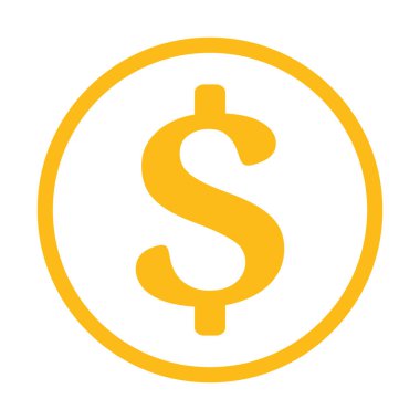 sarı dolar sembolü, vektör grafikleri