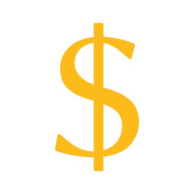 sarı dolar sembolü, vektör grafikleri