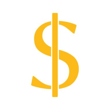 sarı dolar sembolü, vektör grafikleri