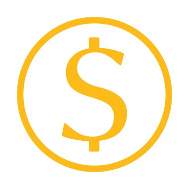 sarı dolar sembolü, vektör grafikleri