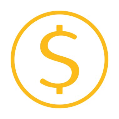 sarı dolar sembolü, vektör grafikleri
