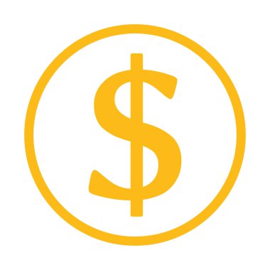 sarı dolar sembolü, vektör grafikleri