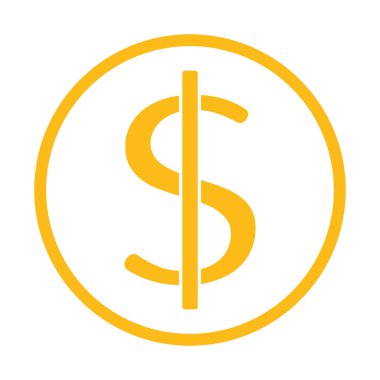 sarı dolar sembolü, vektör grafikleri