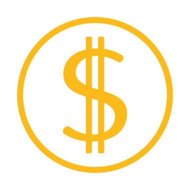 sarı dolar sembolü, vektör grafikleri