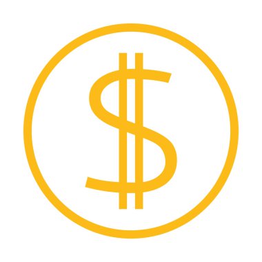 sarı dolar sembolü, vektör grafikleri