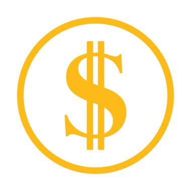 sarı dolar sembolü, vektör grafikleri