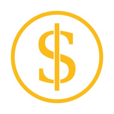 sarı dolar sembolü, vektör grafikleri