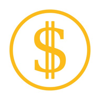 sarı dolar sembolü, vektör grafikleri
