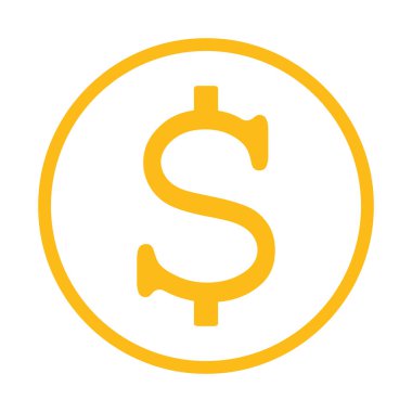 sarı dolar sembolü, vektör grafikleri