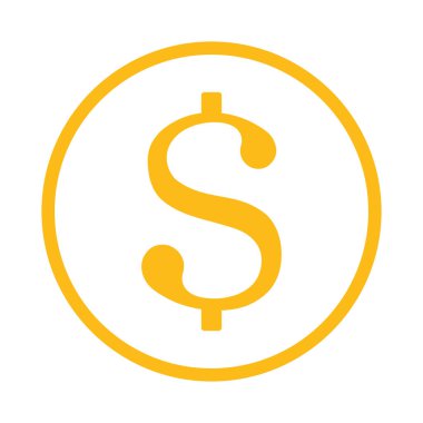 sarı dolar sembolü, vektör grafikleri