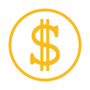 sarı dolar sembolü, vektör grafikleri